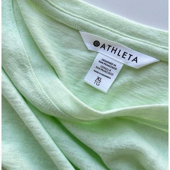 Athleta Top Womens XL Breezy Serene Tee Short Sleeve Light Green To Relaxed - Picture 2 of 8